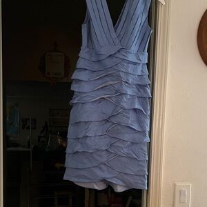 Adrianna Papell Light Blue Layered Mini Dress